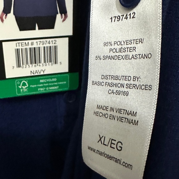 241 Mario Serrani Italy | NWT Navy V-Neck Henley Long Sleeve Top (Size XL) -soft - Picture 8 of 14